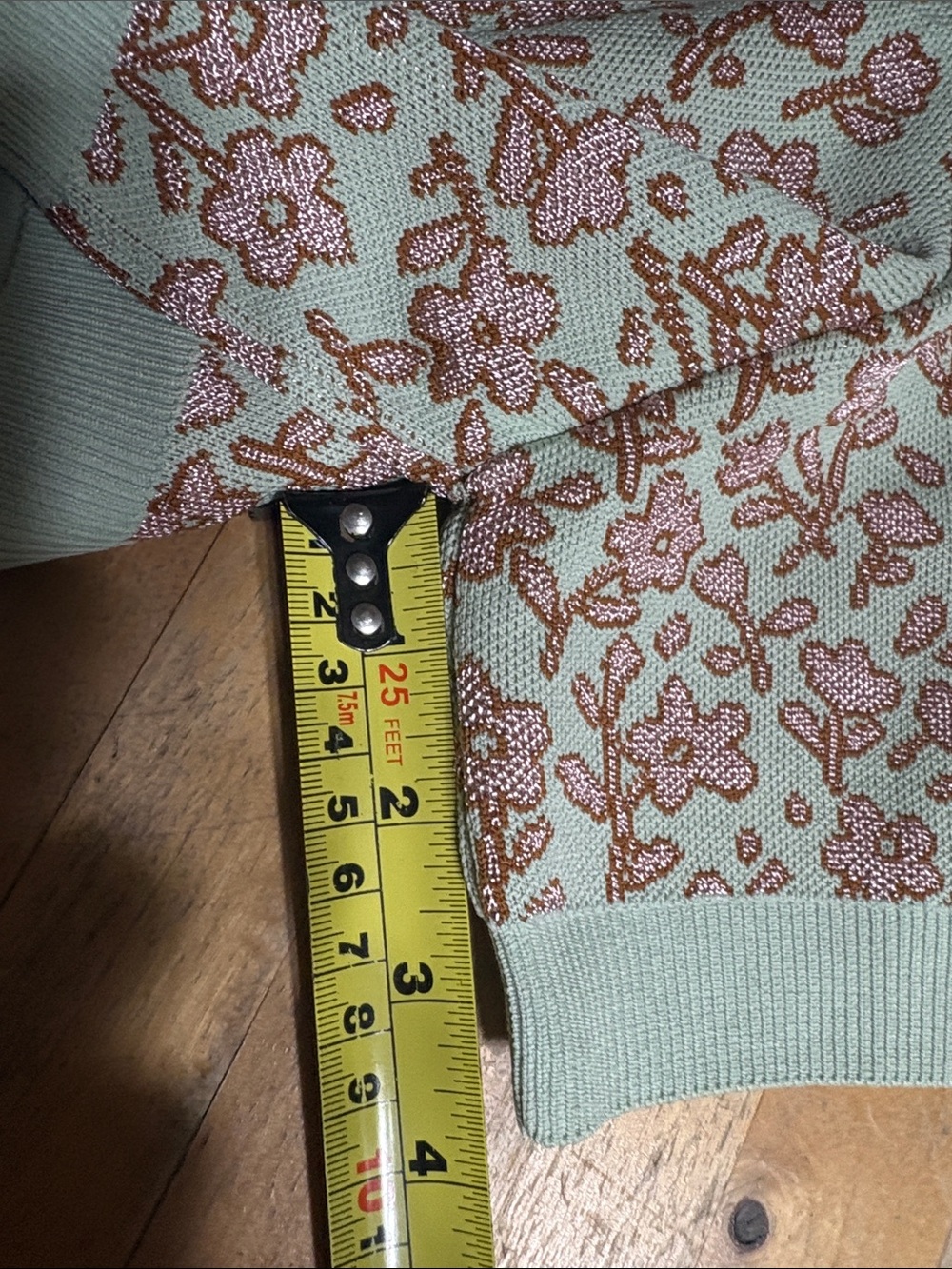 Zara NWT Mint Green Knit Floral Highrise shorts - Picture 9 of 9